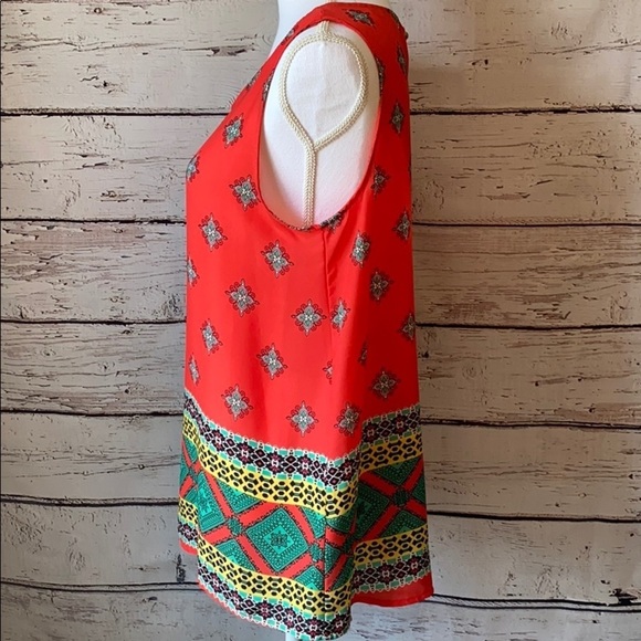 Rachel Kate pink design sleeveless top L - Picture 4 of 9